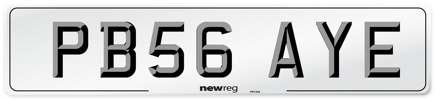 PB56 AYE Number Plate from New Reg